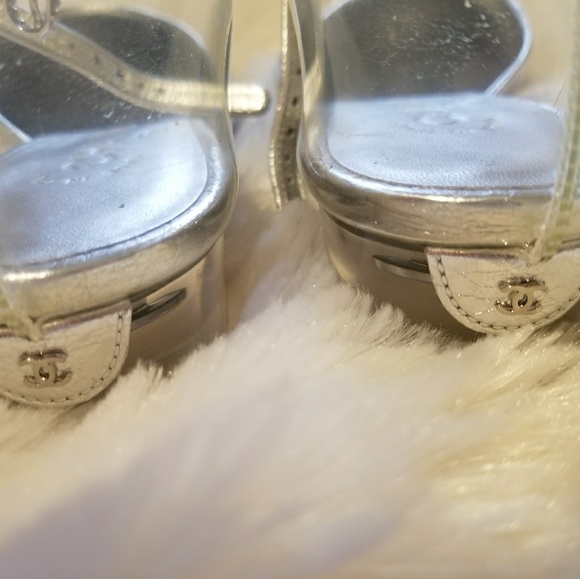Authentic Chanel Metallic Heels. Size 38 - Picture 7 of 8